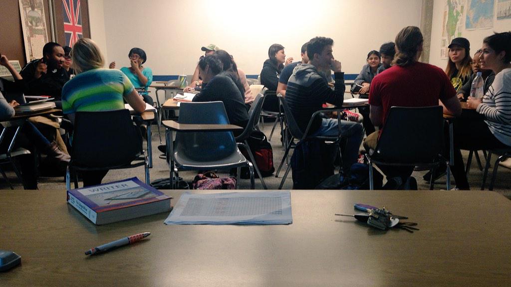 the_professor_G's tweet photo. Students making music videos in my class that define words! #definitionessay #ilovemystudents #englishcomposition1 http://t.co/3hAy1McASb