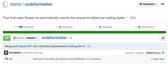 gitfoo's tweet image. Automatic code formatter released to GitHub bit.ly/1z7G8ZO - (based on Roslyn, works on any C project) http://t.co/SbVxCCEcku...