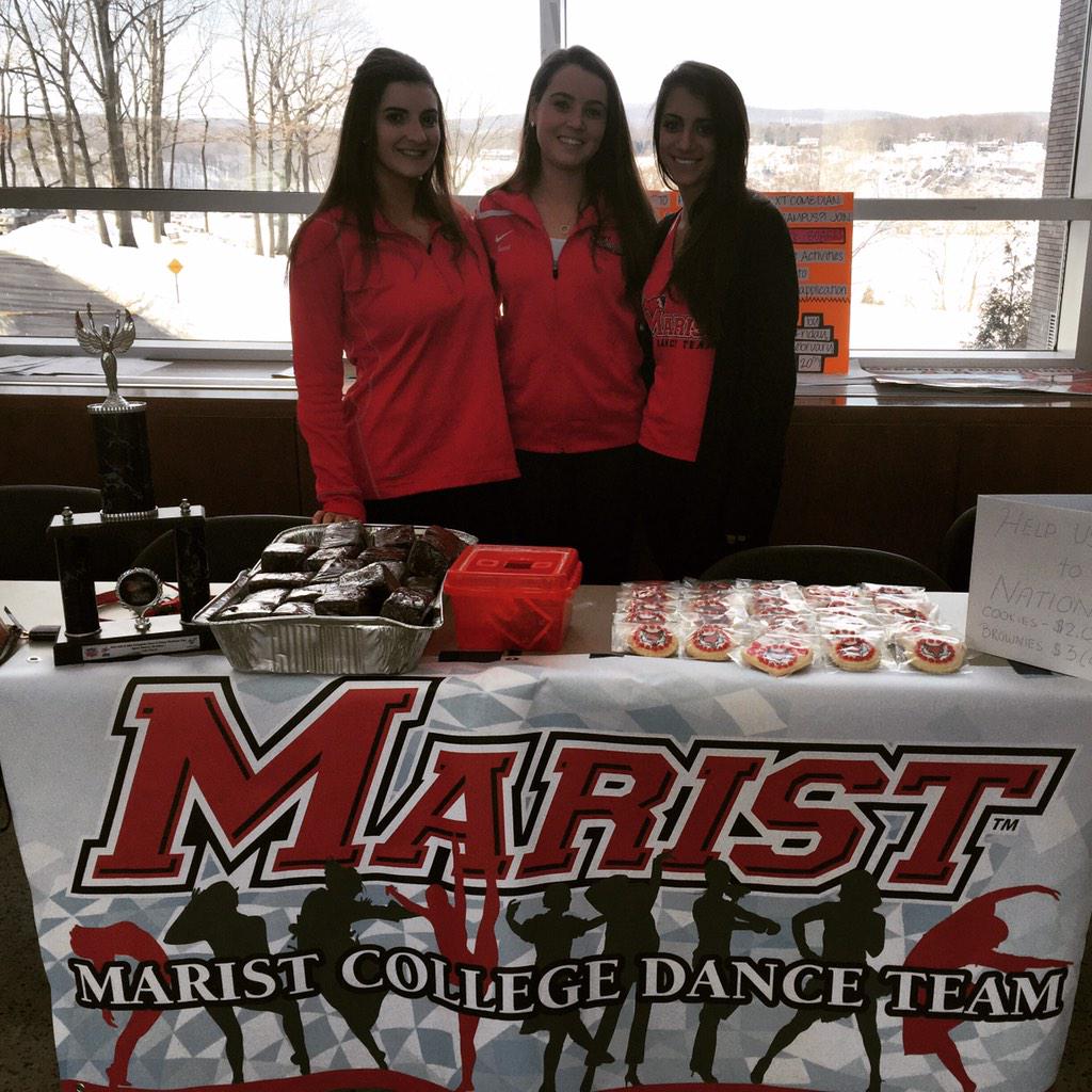 MaristDanceTeam's tweet photo. Come to the Champ Breezeway today for some some homemade cookies &amp; brownies! Help MCDT get to nationals! 12-2! #mcdt http://t.co/6LNPiazmwL