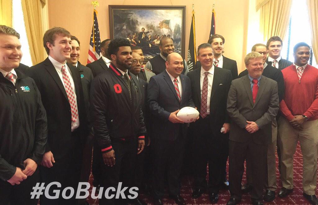 The football team is at the Statehouse today and being honor by the city #Undisputed #Champs #GoBucks