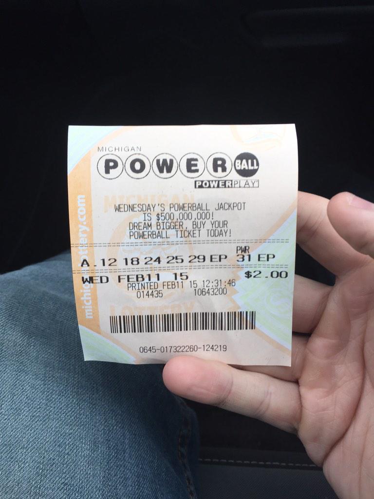 PatrickWWMT's tweet photo. This is the WINNING ticket! Mine! Tonight at 5/6 others say it's their ticket that's the winner #Powerball @wwmtnews http://t.co/U3nOQMjwlA