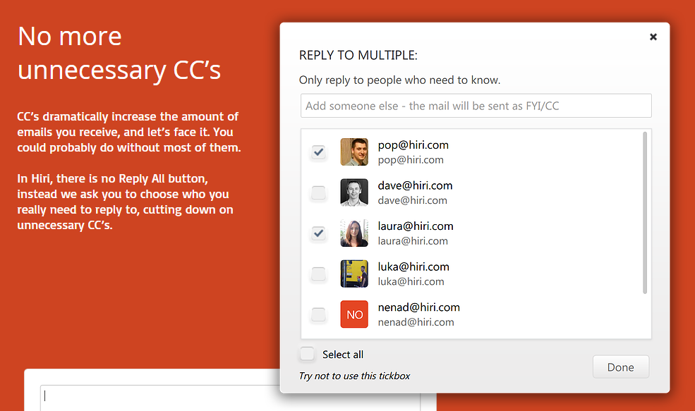 hiri's tweet photo. #replyall - nobody likes it, everyone does it. Not us - we Reply Multiple #emailoverload http://t.co/OqTOUzSZqL http://t.co/k77LGu6Hbn