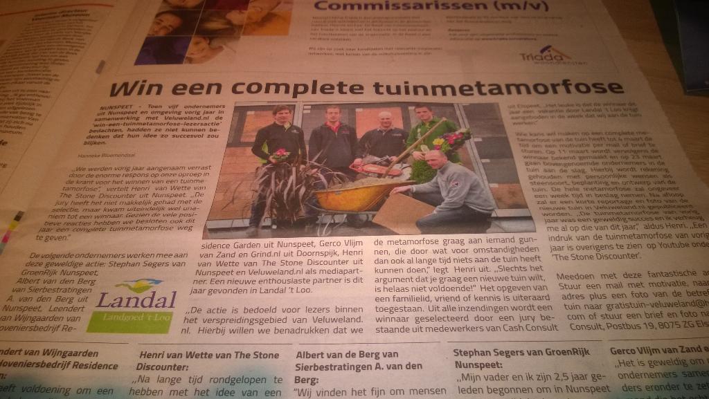 Win een gratis tuinmetamorfose!   Kijk voor de oproep in de krant 'Veluweland' van vandaag.