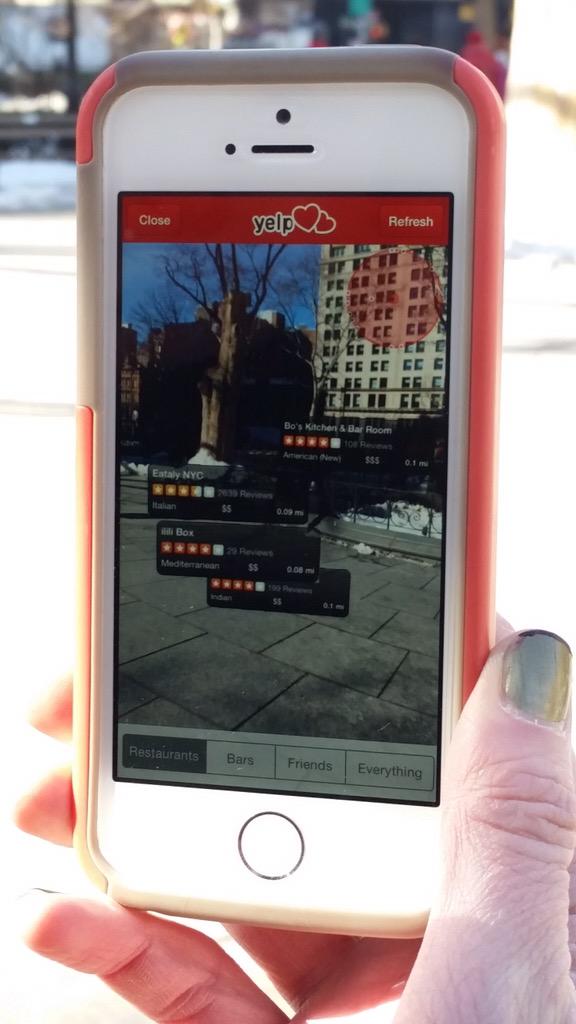 JilliLloyd's tweet photo. @Pogue great presentation at the #awnyWhatshot event! @Yelp also has augmented reality with the monocle feature! http://t.co/lncSYQF9MF