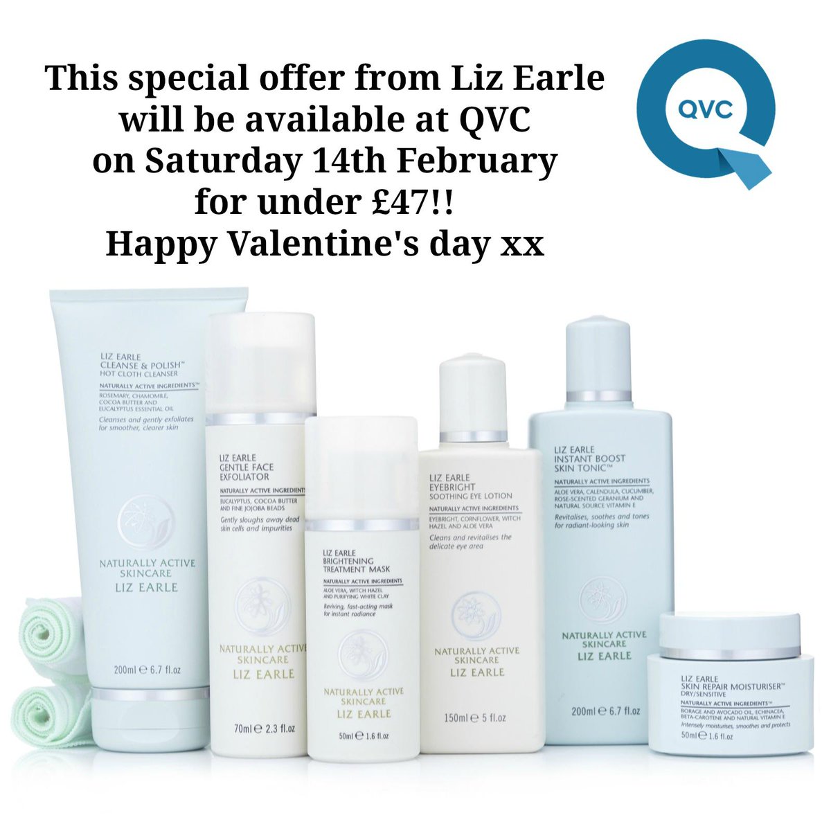 AliYoungBeauty's tweet photo. WIN this Liz Earle Today's Special Value collection! Follow @AlisonYoungQVC &amp; Retweet to enter. Closes 23:59 13/2/15! http://t.co/KNRMedqe5n