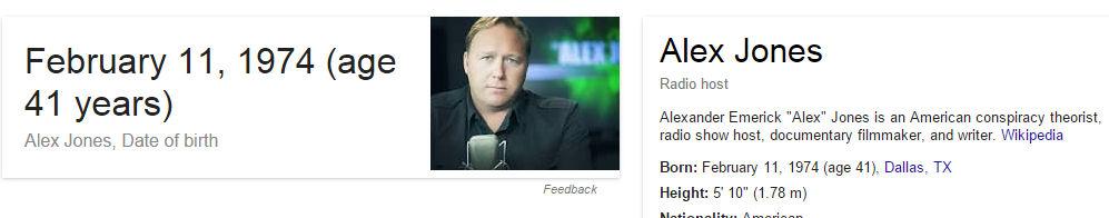 HAPPY BIRTHDAY to me and Alex Jones! Both 41 Today! Conspiracy is in the STARS! 