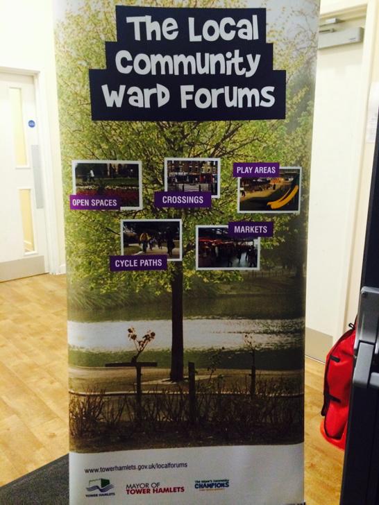 WatneyMarket's tweet image. I will be tweeting live from the #Shadwell #LocalForum. Which is starting late. Wish I was shocked