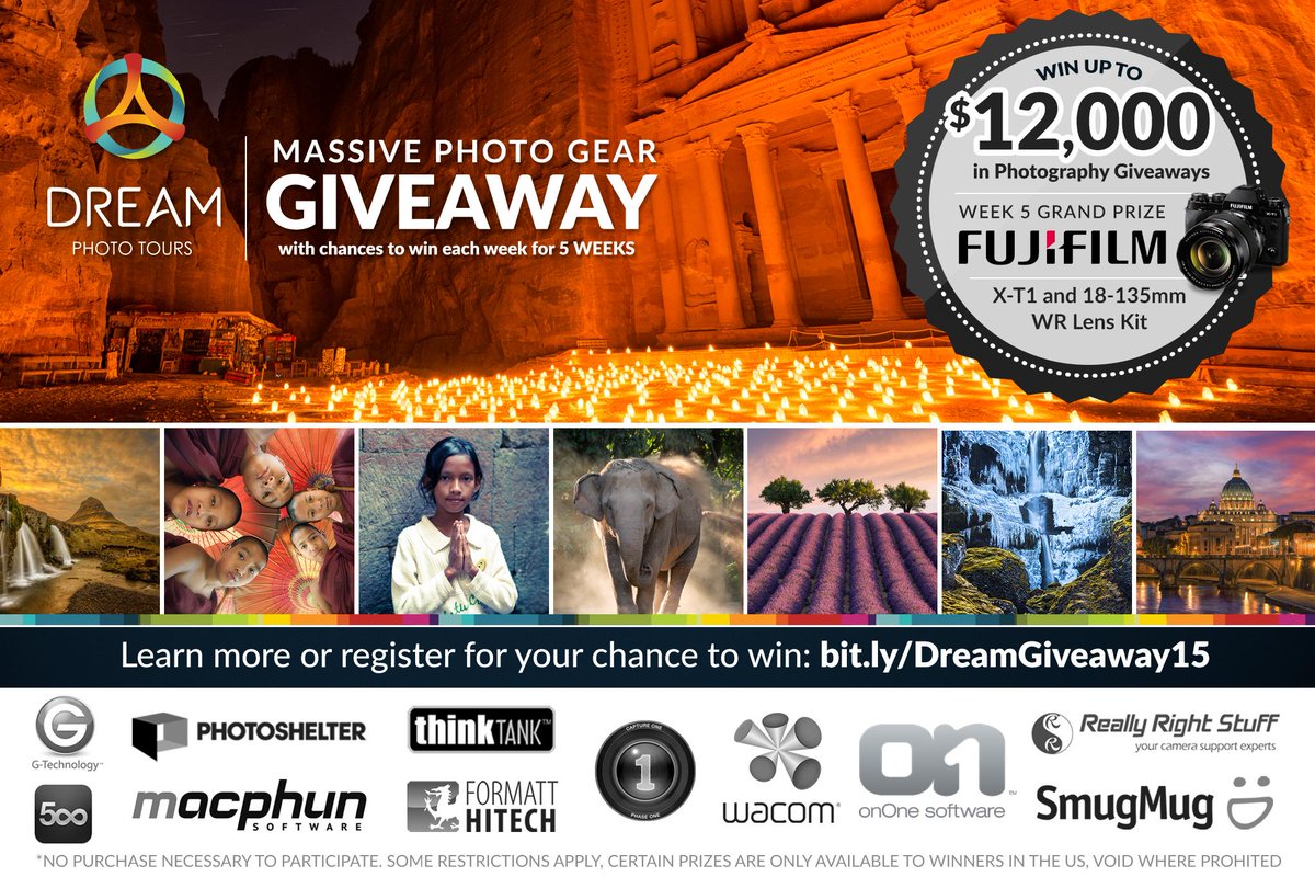 SmugMug's tweet photo. Free cameras, gear, and SmugMug! Enter this massive giveaway over at #DreamPhoto Tours: http://t.co/lcrmsXpriQ http://t.co/0wZ0hO9gpn