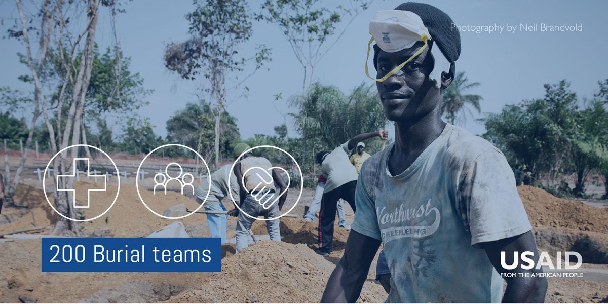USAID's tweet photo. Since #Ebola epidemic began, we've helped support nearly 200 burial teams who put themselves at risk to save others. http://t.co/ynL3gjEsph