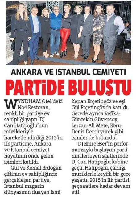 no4restaurant's tweet photo. No4 Partisi'nden yansımalar... Hürriyet Ankara Eki 09.02.2015 http://t.co/8ikPK3UL1d