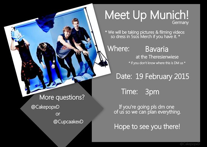 5SOSUpdatesAUS's tweet photo. There will be another Meet Up in Munich!! Would be amazing to see many of you there💕
-martina http://t.co/WWipTYptLl