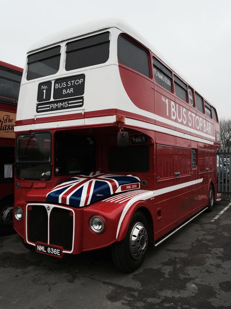 buscoachworld's tweet photo. From brand new NBfL 'Boris Masters' to this nearly 50 year old route master tastefully converted as a mobile bar! http://t.co/fkPsBSOaeA