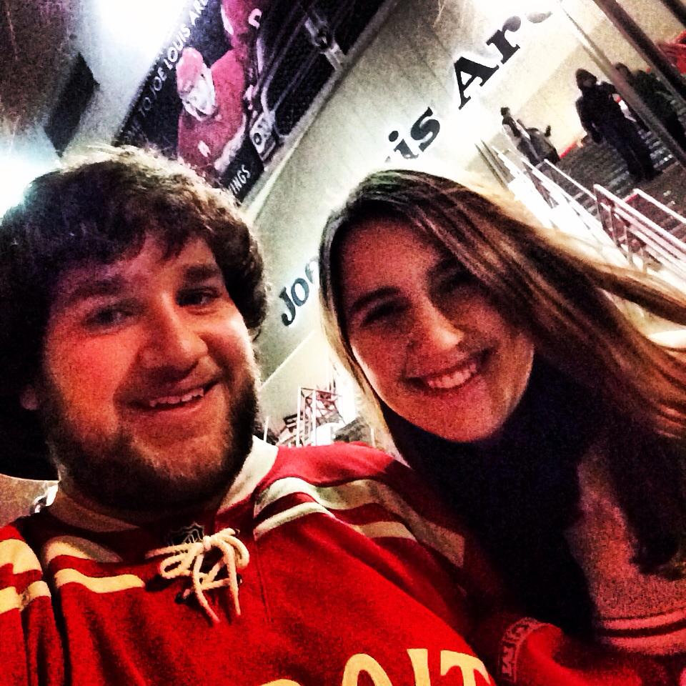 DetroitRedWings's tweet photo. (1/2) Congrats to Brandon, winner of our 'Wild Valentine' contest &amp; winner of #RedWings tickets courtesy, @JackLinks! http://t.co/K9OQK9ssMQ
