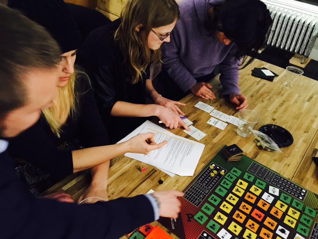 gladyszak's tweet photo. Playing Lean at @neoinnovate NYC with @ToreRasmussen Do we make it over the chasm? #buildplaylearn #leanstartup http://t.co/surRDg6Vsv