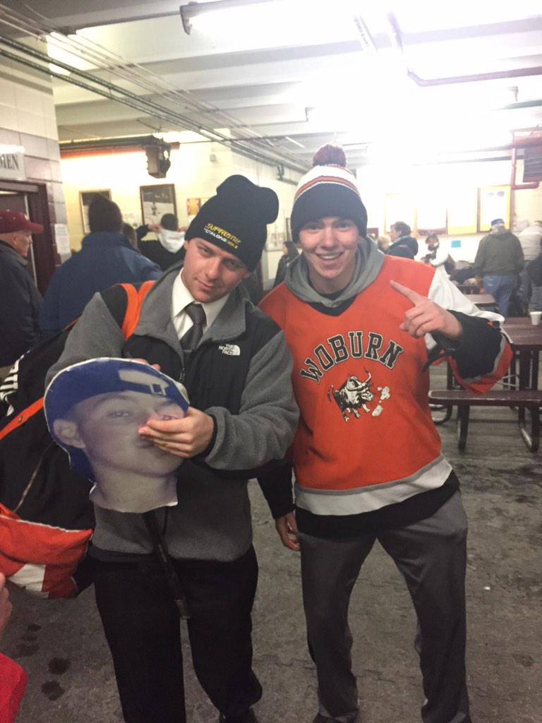 Woburn_Hockey's tweet photo. Captain @GoneBishing signing autographs for the fans after the game #RoadToTheGarden #MLChamps http://t.co/mKje5Q494i