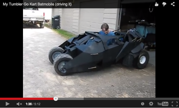 FormulaEkarting's tweet image. So this guy built a tumbler go cart from the Batman Begins movie bzfd.it/1xT0w04 #NextLevel #DIYGeek