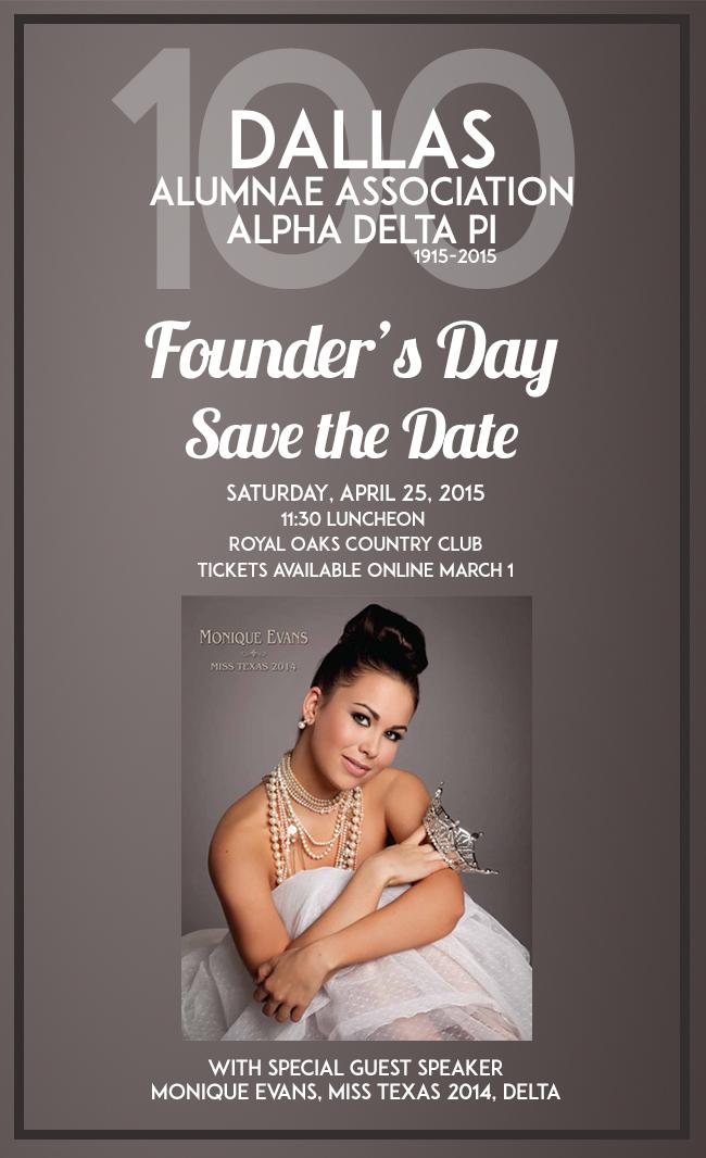 RT <a href="/DallasADPi/">Dallas ADPi Alumnae</a>: 100 years kicks off on April 25th with @moniqueevanstx . Save the date. #dallasadpi #DAA100