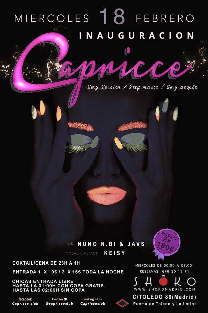 Sólo una semana para la inauguración de #Capricce, nuestro capricho para los miércoles! #miercoles18