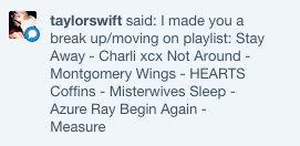 billboard's tweet photo. Taylor Swift gave a heartbroken fan sweet and smart advice (&amp; even a playlist) on @Tumblr: http://t.co/rJwdM7neak http://t.co/2wEvfvGJ1G