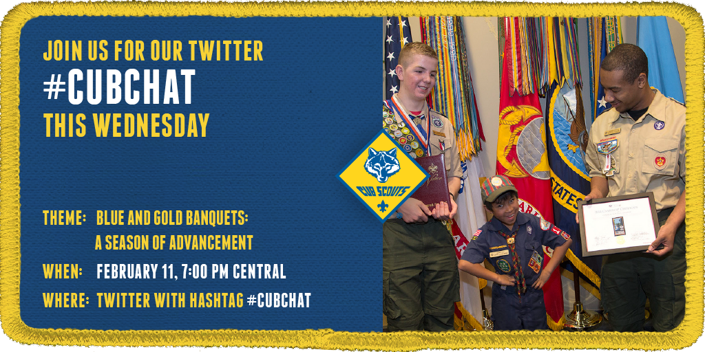 MERLITOS11's tweet image. Who's ready for another #CubChat later tonight? We're talking Awards and Advancement at your #BlueandGold. #CubScouts
