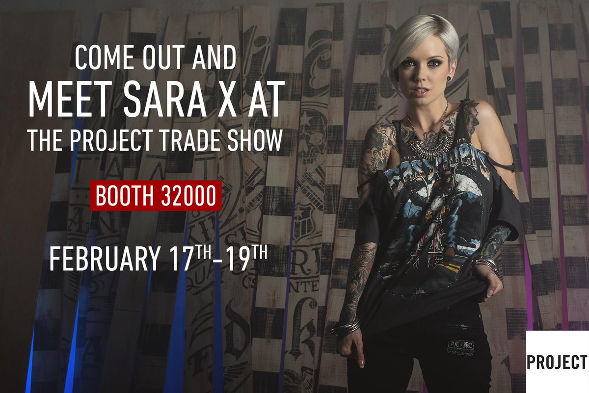 Affliction's tweet photo. Come out and meet @internetsara at the #ProjectTradeShow next week! #AfflictionLasVegas http://t.co/hKWGgsgaqk