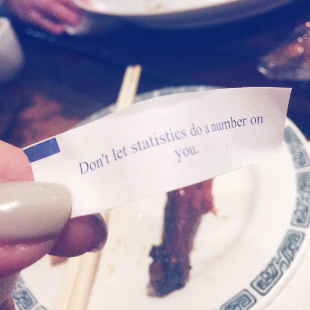 laurashorak's tweet image. “don’t let statistics do a number on you” – aka defy the odds. fitting fortune for a #quantself junkie.