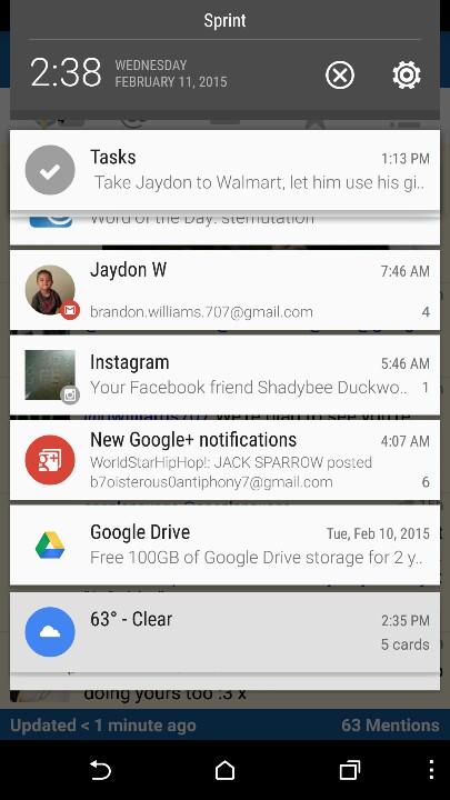 B_Real_1989's tweet image. New notification look on my #HTCOneM8 after the #AndroidSystemUpdate #LollipopUpdate @HTCUSA IM LOVING IT!!!!