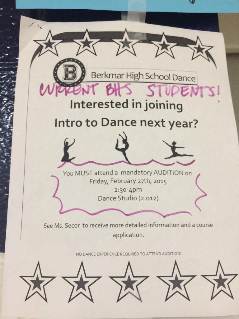 BerkmarDance's tweet photo. Help Ms. Secor recruit new members for the dance class 👯😊 http://t.co/P7QsQpjABZ