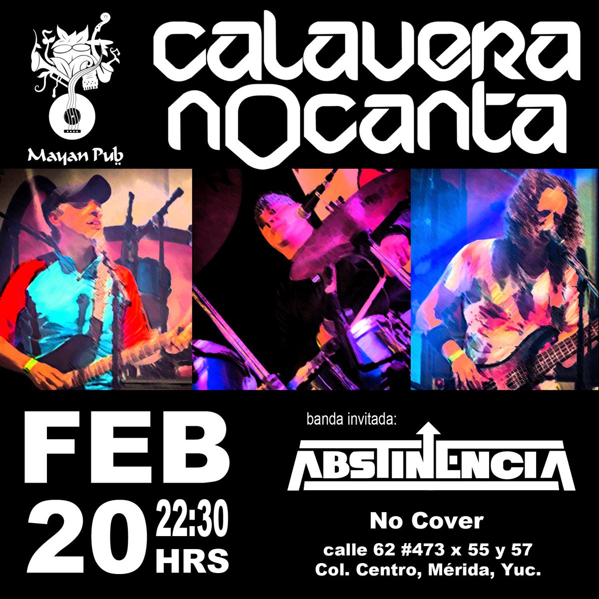 CalaveraNoCanta's tweet photo. El 20 de febrero la cita es en el Mayan Pub http://t.co/M51ylDgYa9
