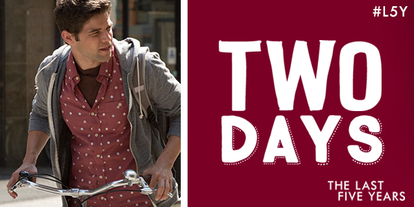 LeahMarket's tweet photo. “@Last5YearsMovie: You have just TWO DAYS to learn every song. #L5Y http://t.co/Itx1ztXBPV http://t.co/wnkLSkK2TB” Already done! 😃