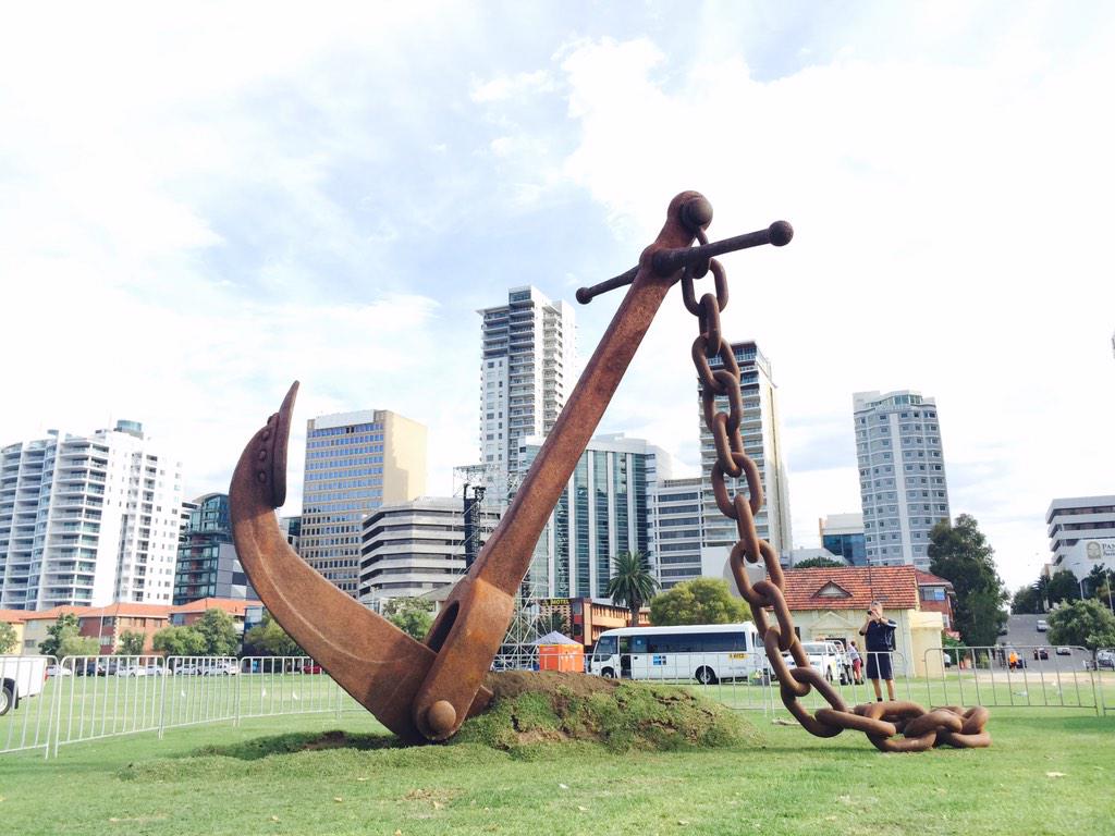 RT @perth_festival: An anchor has been cast and pulled along Langley Park. Who has arrived in Perth? #giantsperth