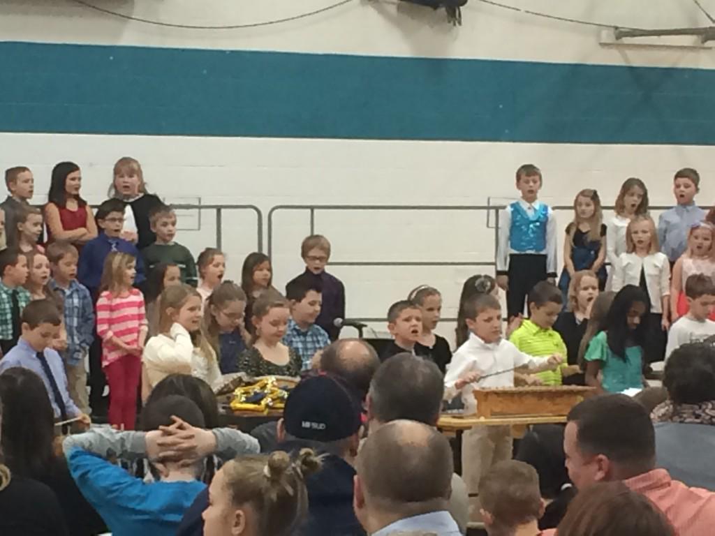 1st and 2nd graders did a great job at the music concert tonight singing and playing instruments!
