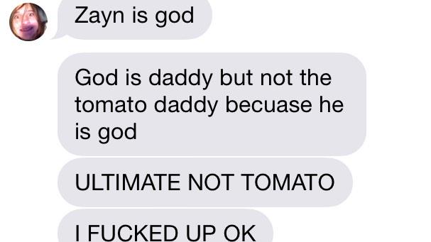 YUNGDOGDOG's tweet photo. I love my tomato daddy zayn http://t.co/gZRkv5dtrI