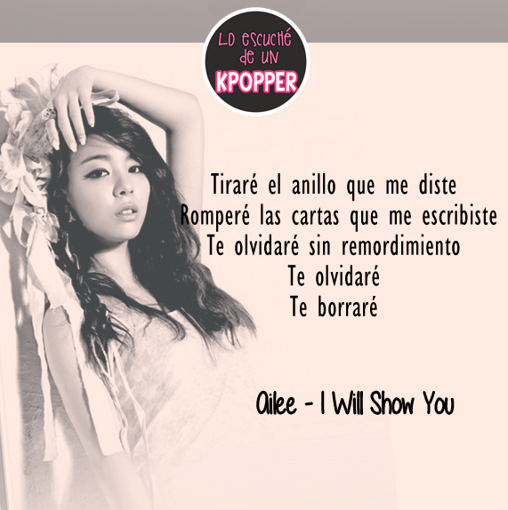 LoEscucheKpop's tweet photo. #Lyrics #Kpop #Ailee - I Will Show You http://t.co/qN881ikIXw