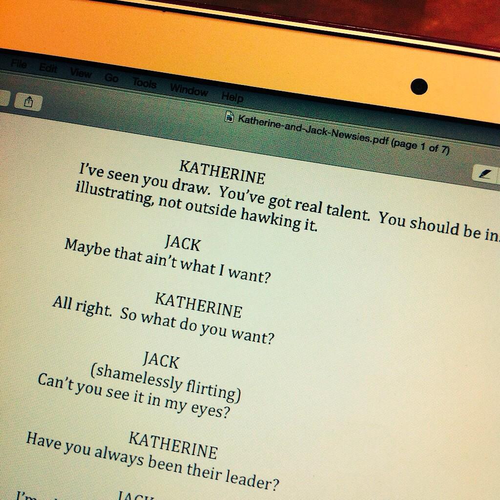 MissKPlumber's tweet photo. Let's thank god for a great script! http://t.co/nYiuBG4Liq