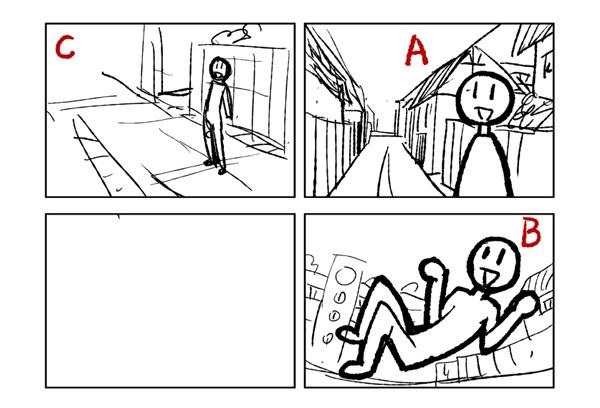 絵の描き始めはフツー、キャラメインで描くので背景は添え物、当然好きでも得意でもない訳で、結果イラストは全てAやBのような構図になってました。編集三はCのような構図を描けとまでは言いませんでしたが、この発言がきっかけで→ 