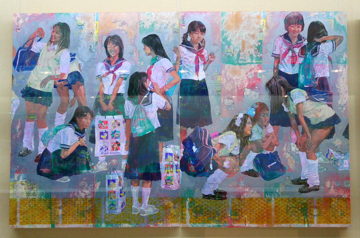 会田誠《群娘図'97》はこの絵です（部分）。森美術館「会田誠展：天才