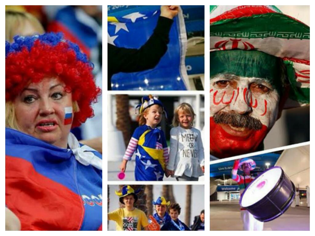 From the best photos of Russia &amp; Bosnia &amp; Iran fans

من أفضل الصور لمشجعي روسيا و البوسنة و إيران

#LiveitWinit