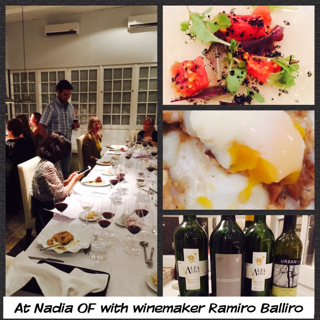 Exquisitely fresh and airy meal @NadiaOF with <a href="/BodegaOFournier/">Bodega O. Fournier</a> winemaker Ramiro Balliro <a href="/winesofarg/">Wines of Argentina</a> #AWA2015