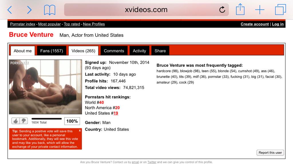 BruceVentureHD's tweet photo. @BruceVentureXXX Number 19 in the U.S. #everyonelovesbruce http://t.co/0zGf31jTBd