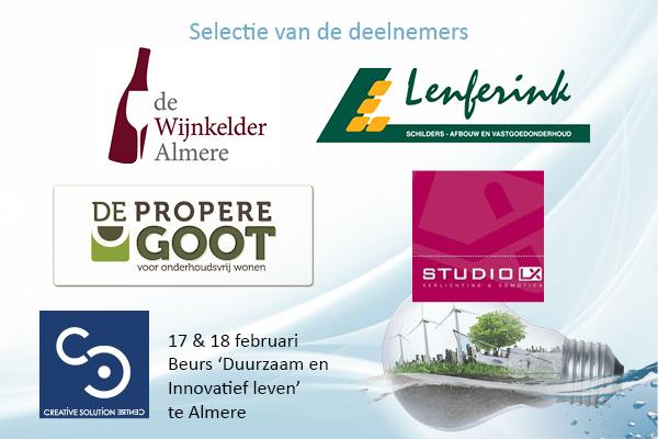 Selectie van de deelnemers op de beurs 'Duurzaam en Innovatief Leven' te Almere van 17 en 18 februari