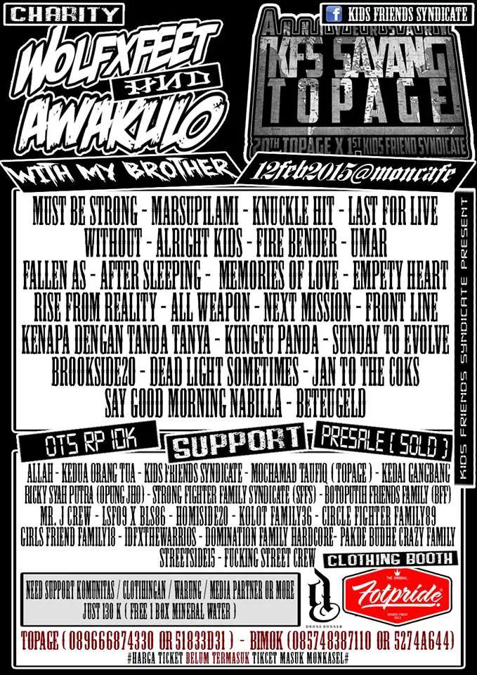 Hari Ini at Moncafe kita bakal meliar bersama <a href="/wolfxfeet_SBHC/">WOLFxFEET HC</a> <a href="/MUSTBESTRONGHC/">MUST BE STRONG</a> etc, kita on stage pukul: 19:00