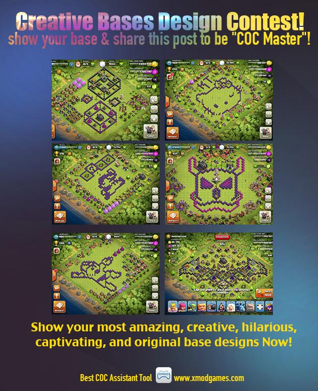 xmodgames's tweet photo. Time to Show your most creative #BaseDesigns Now!
 Inspired? You can refer to these examples in the picture! http://t.co/qH4WUVPAs2