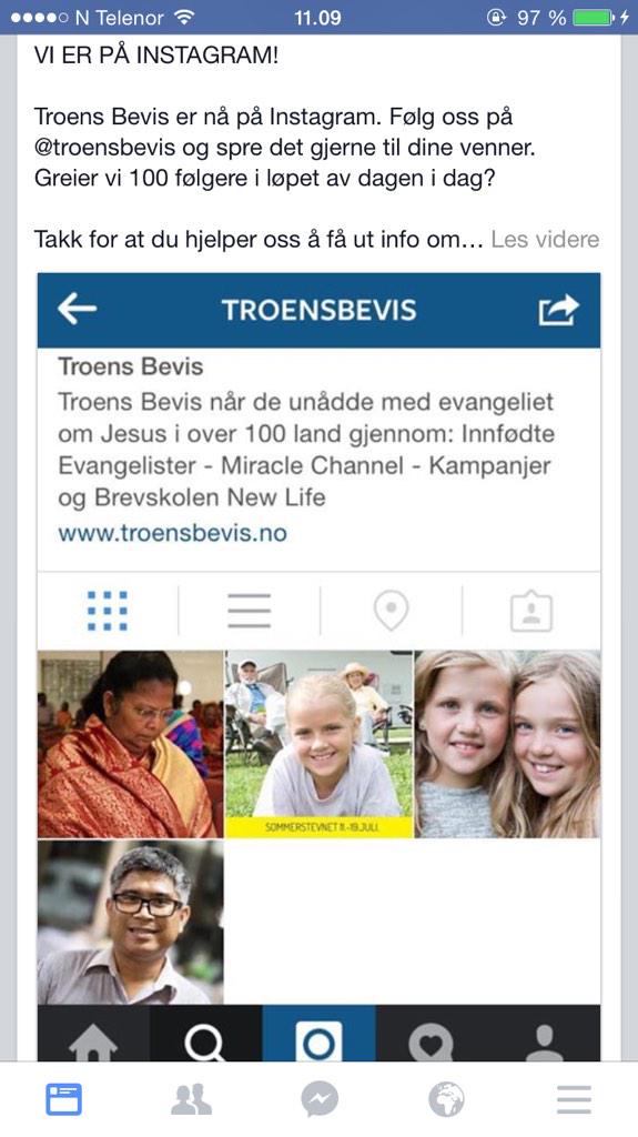 troensbevis's tweet photo. Vi er på Instagram! Følg oss på @troensbevis - Greier vi 100 følgere i løpet av dagen i dag? Takknemlig for retweets! http://t.co/h6l5MCOC2Y