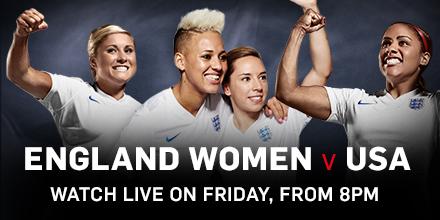 England's tweet photo. WATCH: Our Women's match v @ussoccer_wnt will be live on @BBCSport website tomorrow (UK only) http://t.co/lgqOhSyz1B http://t.co/9R6eRUqM7p