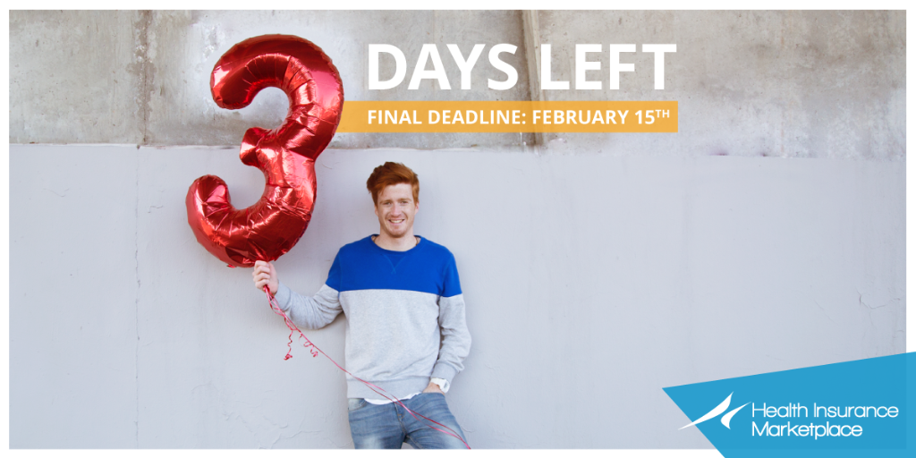 Three days left to apply for 2015 coverage! Don't miss it. go.hc.gov/1CRJbMR