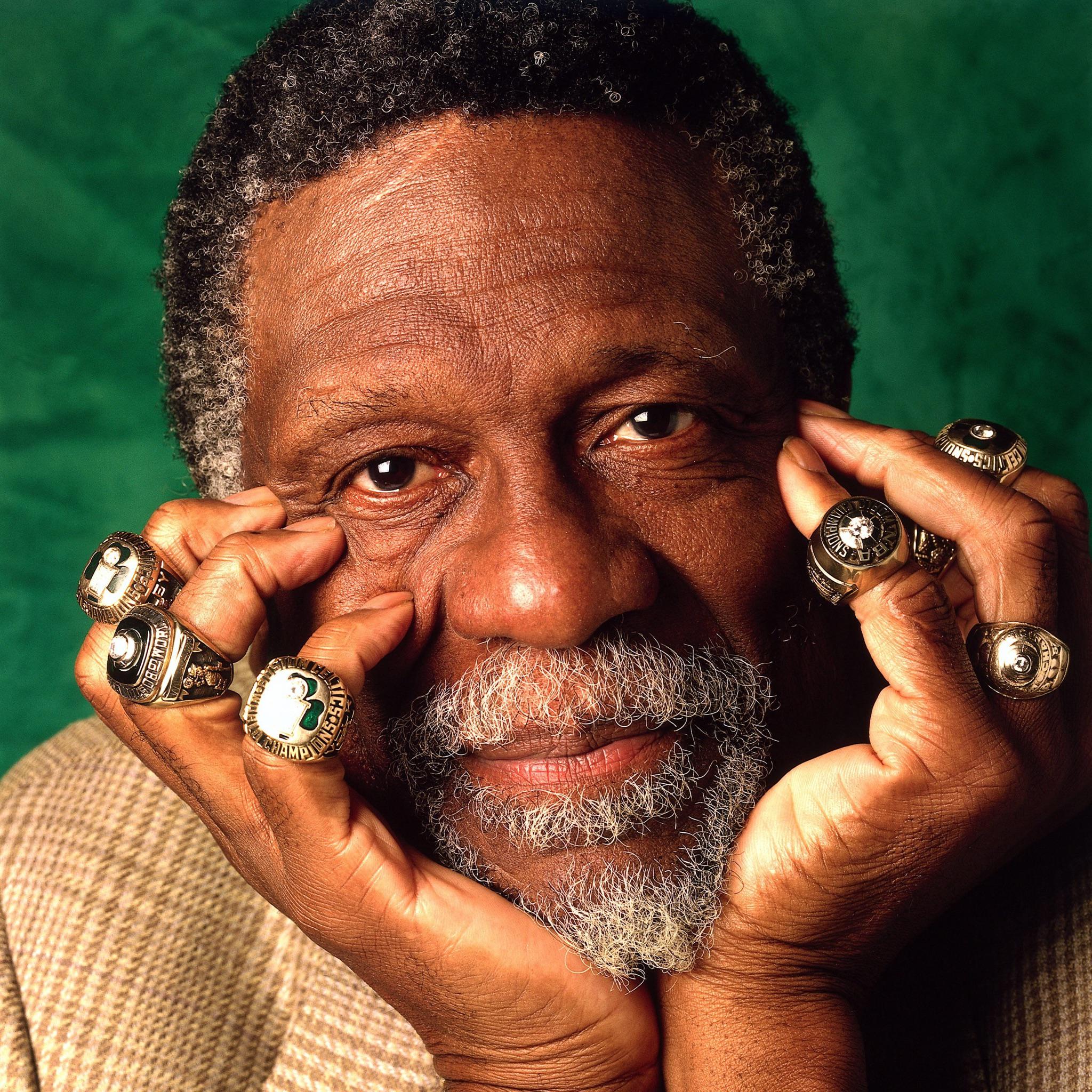 \" Happy Birthday to 11x NBA Champion Bill Russell! not enough fingers for those rings