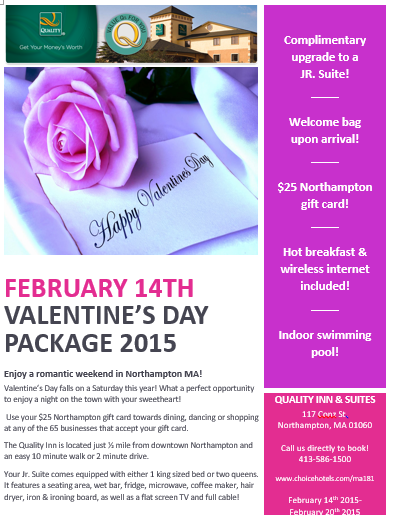 QualityInnNoho's tweet photo. What a deal! All this for just $139.99! #choosequality #romanticweekend http://t.co/rgDPptbyRv