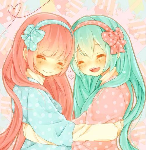 ItsHatsuneMiku_'s tweet photo. Kawaii~ ♥︎ Luka Chan Are My Bestie ~ ♥︎ #MikuChan01Bot http://t.co/q6wpzRhcrK
