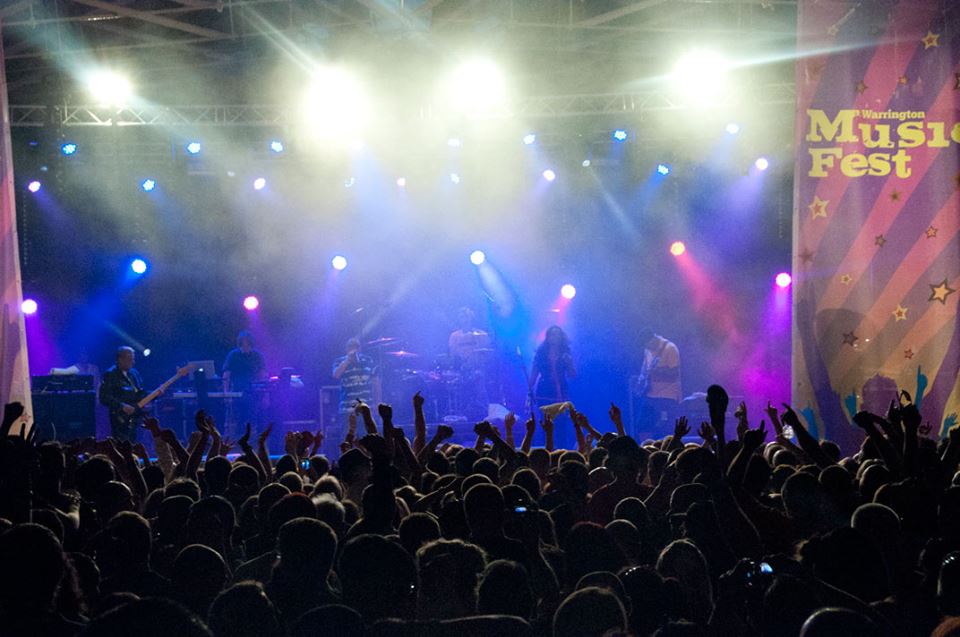 The Happy Mondays performing at Warrington Music Festival! #WMF2013